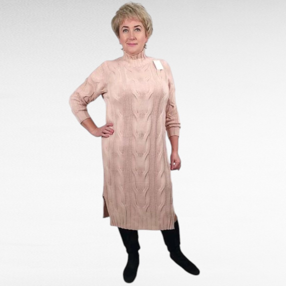 KU.601-Poolokauluksellinen neulemekko "Italy Moda"