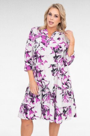 KL.690-Kirjava  röyhelömekko "Keidy"