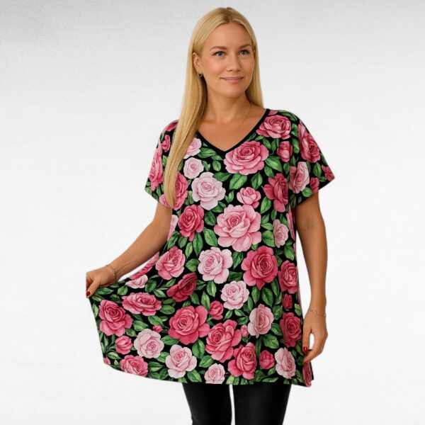 TU.651-Viskoositunika ruusukuviolla"Esmira Fashion"