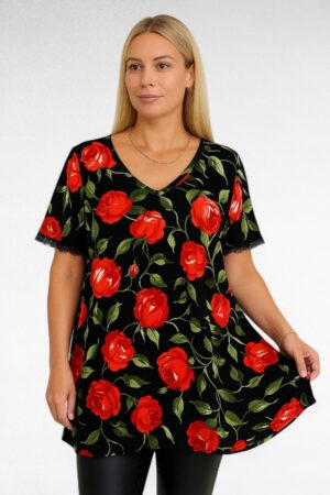 TU.646-Tulppaanikuvioinen tunika "Esmira Fashion"