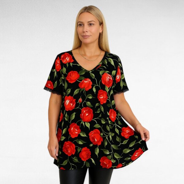 TU.646-Tulppaanikuvioinen tunika "Esmira Fashion"