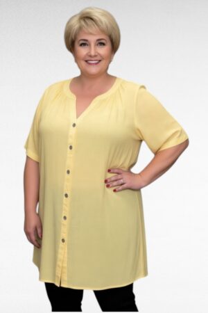 Keltainen pluskoko ohuet tunika "Roamans"(TU.051)