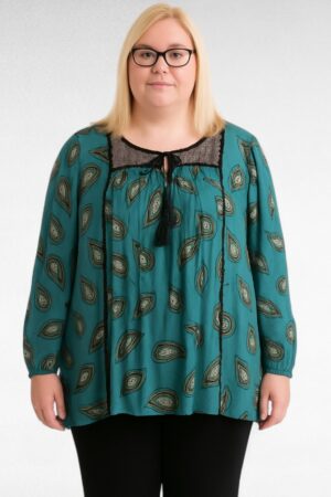 PL.313- Turkoosivärinen ryppykankaasta pusero "Style&co"