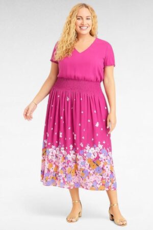 KL.507-Vaaleapunainen mekko "Jessica London"