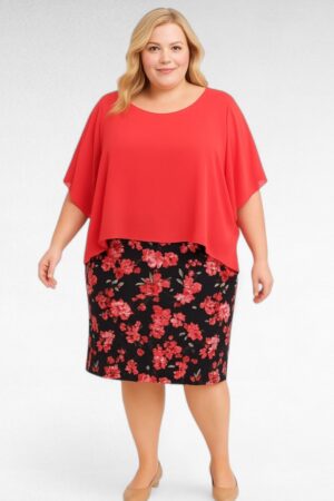 KL.585-Joustavasta materiaalista mekko huivilla "Italy Moda"