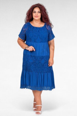 KL.583- Yksivärinen pitsinen mekko "Italy Moda"