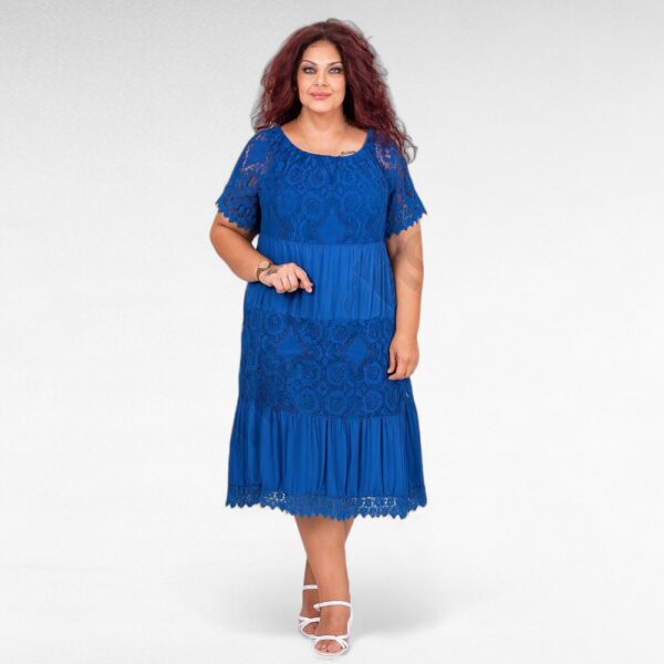 KL.583- Yksivärinen pitsinen mekko "Italy Moda"