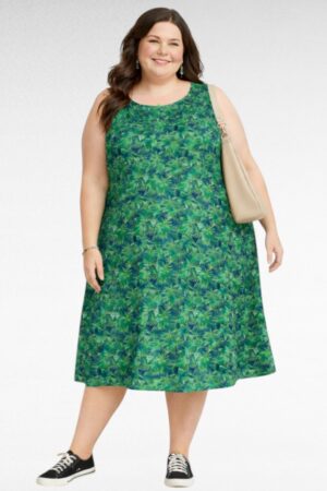 Hihaton viskoosimekko"Ellos", extra plus koot(KL.594)