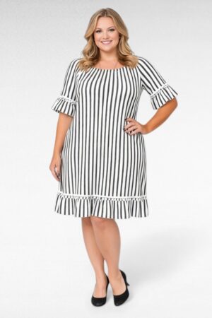 KL.580-Harmaaraidallinen kesämekko/tunika "JD Williams"