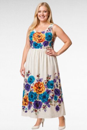 Valkoinen hihaton sifonkimekko"Youtime"(KL.605)