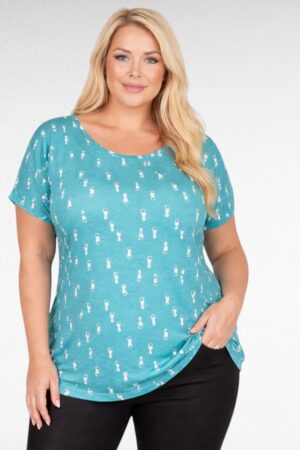 PL.528 -  Merenvihreä puuvillapusero ”Gina Benotti”