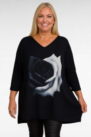 TU.681- Musta viskoositunika "Esmira Fashion"