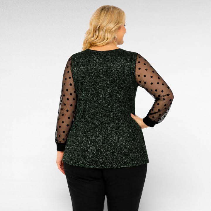 TU.677- Tummavihreä juhlatunika "Leina" - Image 2