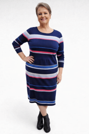 KL.655-Raidallinen mekko "Holly&White"