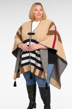 JA.721-  Poncho, burberry tyylinen, "Shery Star"