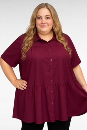 TU.682- Viinipunainen viskoositunika "Yours", extra plus koko