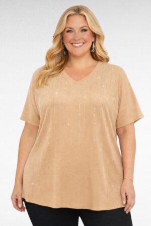 TU.052- Yksivärinen säihkyvillä raidoilla tunika "Seraj"