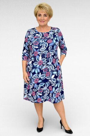 KL.689- Kirjava mekko kukkakuosilla "Miss Classic"