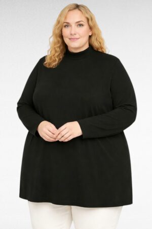 PL.507 -Musta pitkähihainen puuvillapusero "Simply be", koot 60-70