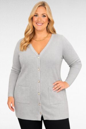 KU.607-Vaaleaharmaa neuletakki "Yours"