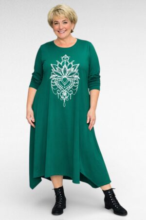 KL.512-Puuvillamekko hopeisella kuviolla "Seraj"