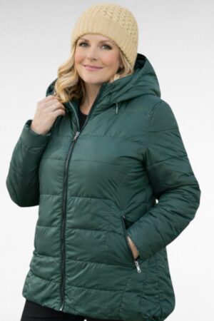 JO.505- Vihreä "JLQM" toppatakki,lahjaksi pipo