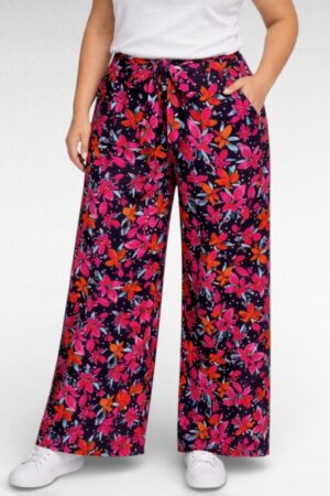 Viskoosiset kesähousut kukkakuviolla "Evans"(PY.007)