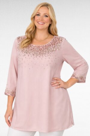 TU.704-Vaaleapunainen sifonkitunika "Johanna Hope", viallinen tuote