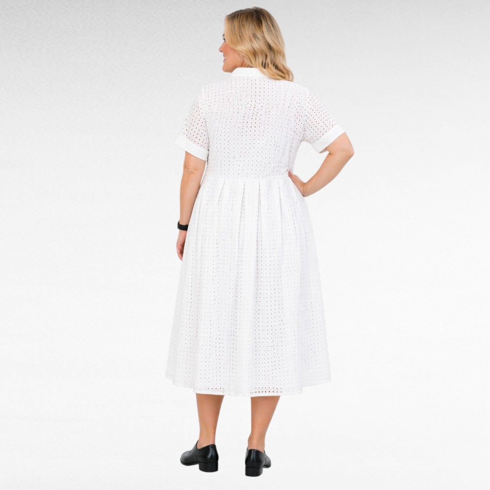 Valkoinen tai musta pluskoko brodyyripitsimekko "Jessica London"(KL.524) - Image 5