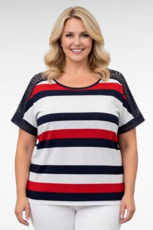 Valkoinen raidallinen pusero" Natural STB"(PL.674)