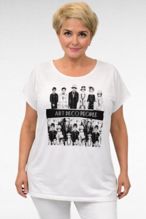 Valkoinen T-paita "Art Deco People"(PL.665)