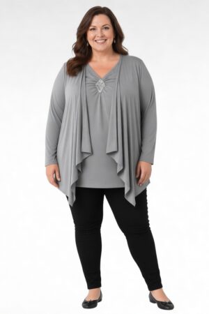 Harmaa pluskoko tunika "Woman Within", extra plus koko(TU.604)
