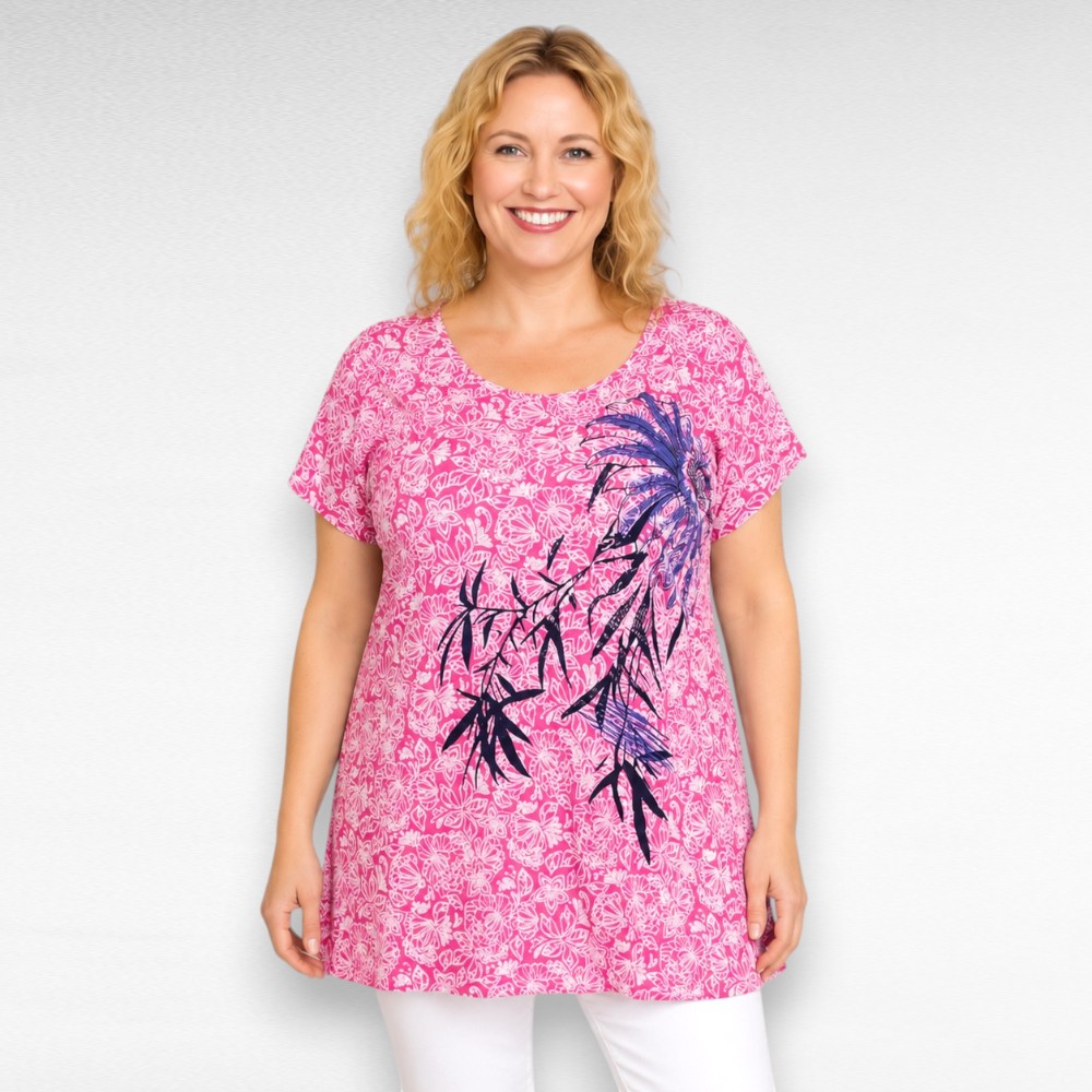 Vaaleapunainen pluskoko tunika "Yours Curvy"(TU.187) - Image 5
