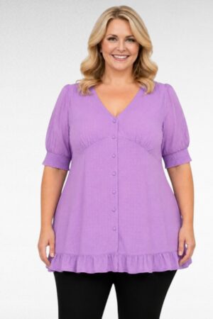 Violetti  plusko sifonkitunika  vuorilla "Simply be"(PL.416)