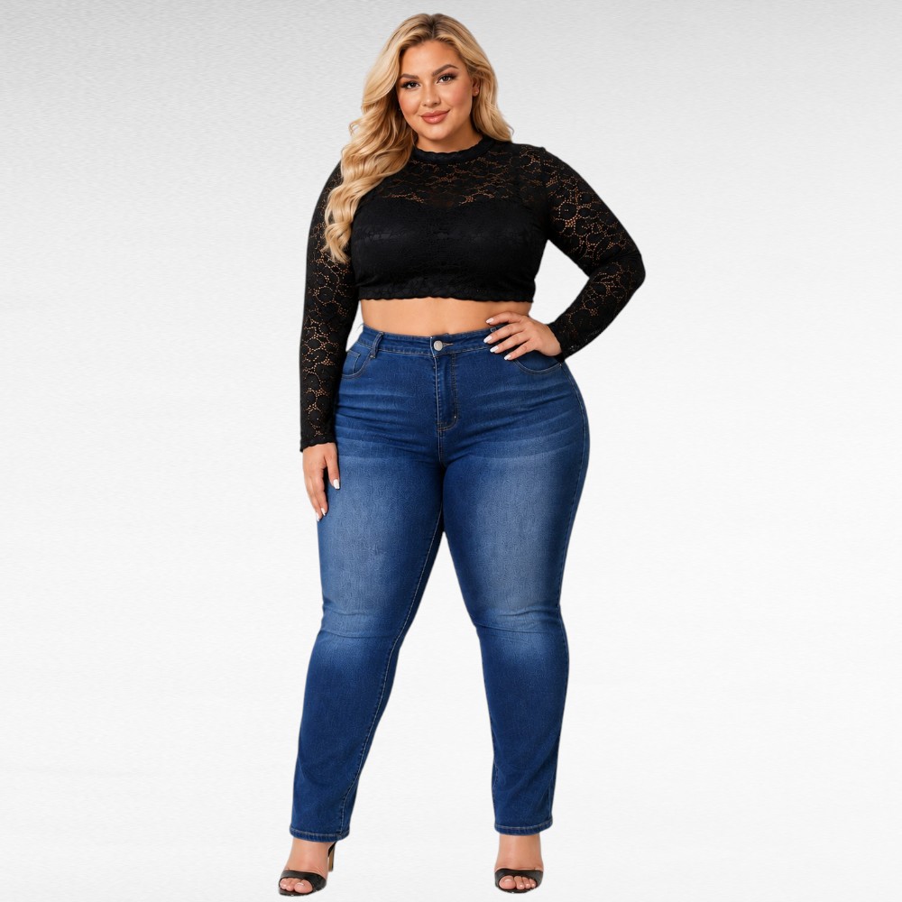 Pluskoko skinny-fit korkeavyötäröiset farkut(PY.562) - Image 2