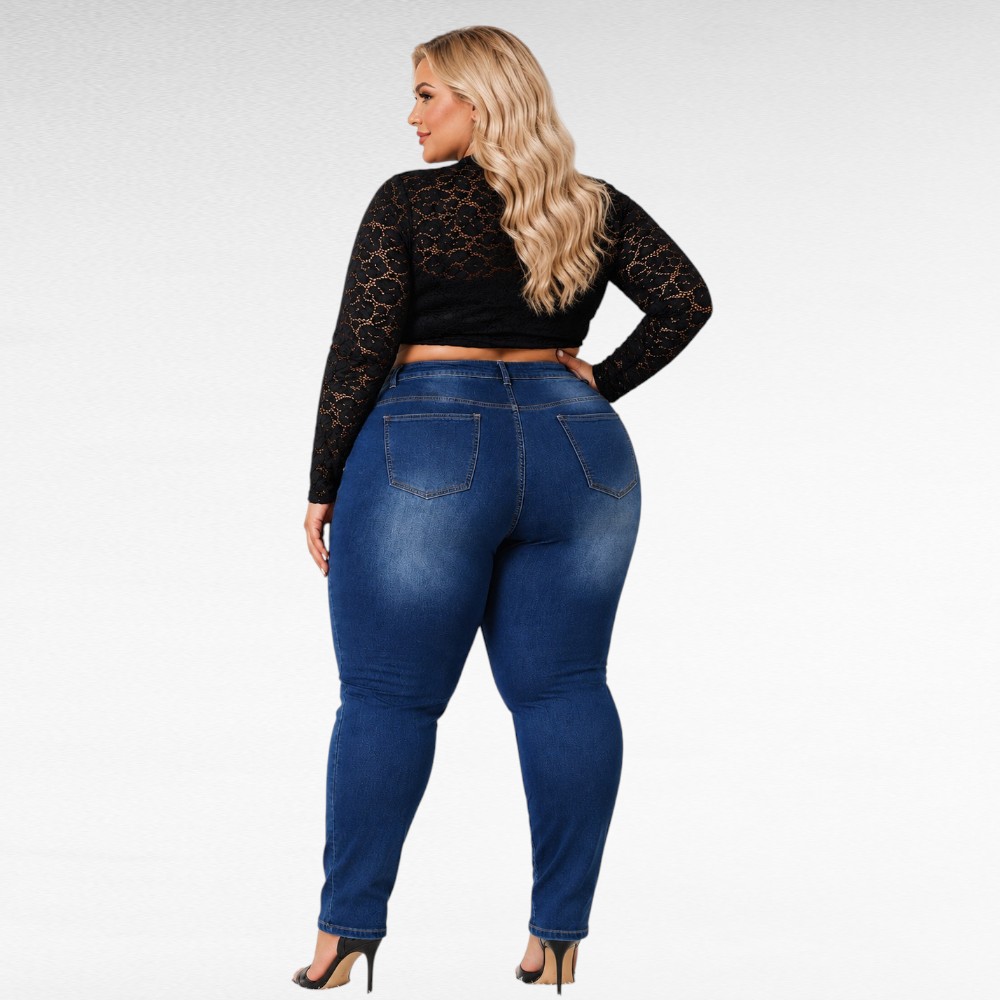 Pluskoko skinny-fit korkeavyötäröiset farkut(PY.562)