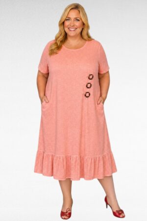 Puuvilla- pellavamateriaalista mekko "Ello"(TU.672)
