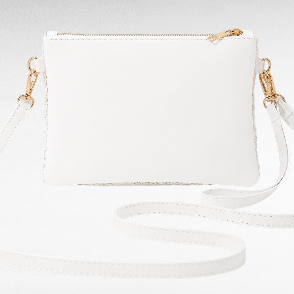 Pitsikoristeinen valkoinen crossbody-laukku(KK.506) - Image 2